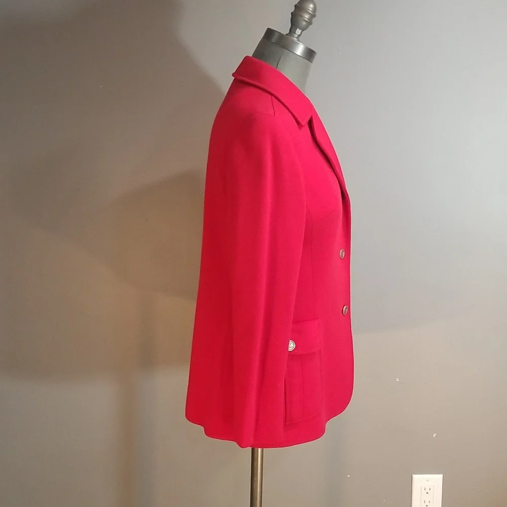 Fred Perry wool womens red blazer.  Oozing of quality.  Size 10 US fully lined - Picture 5 of 17